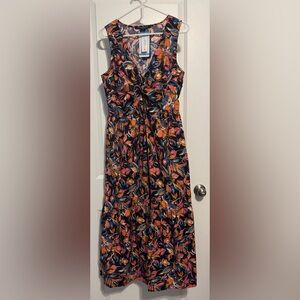 French Connection Floral Dress, Maxi, Sleeveless, with POCKETS! Size L
